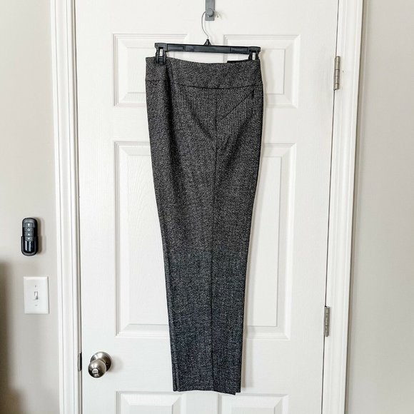 NWT Investments Petite PARK AVE fit Pull-On Straight Leg Tweed Pants w/ Pockets - Picture 8 of 10